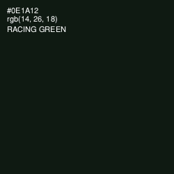 #0E1A12 - Racing Green Color Image